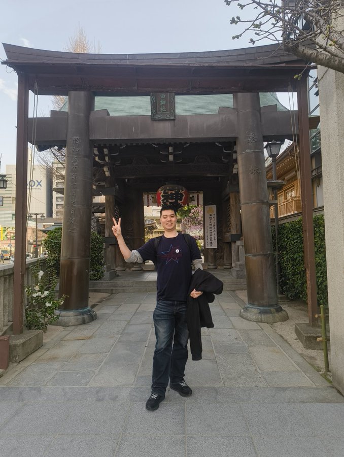 櫛田神社でワンショット